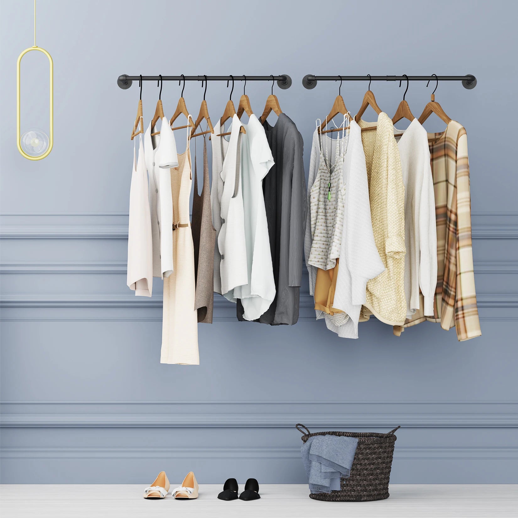 Clothes Rail Rack Wall