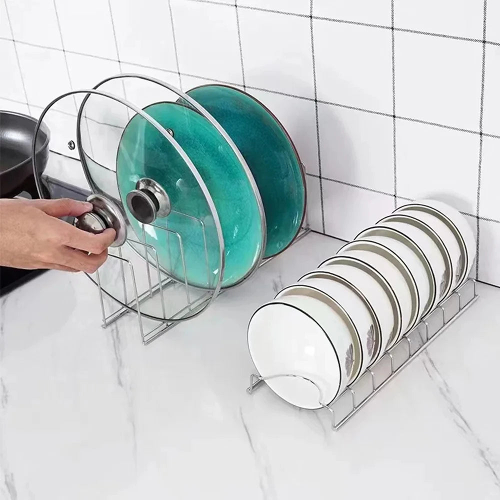 Multipurpose Silver Plates Storage Rack
