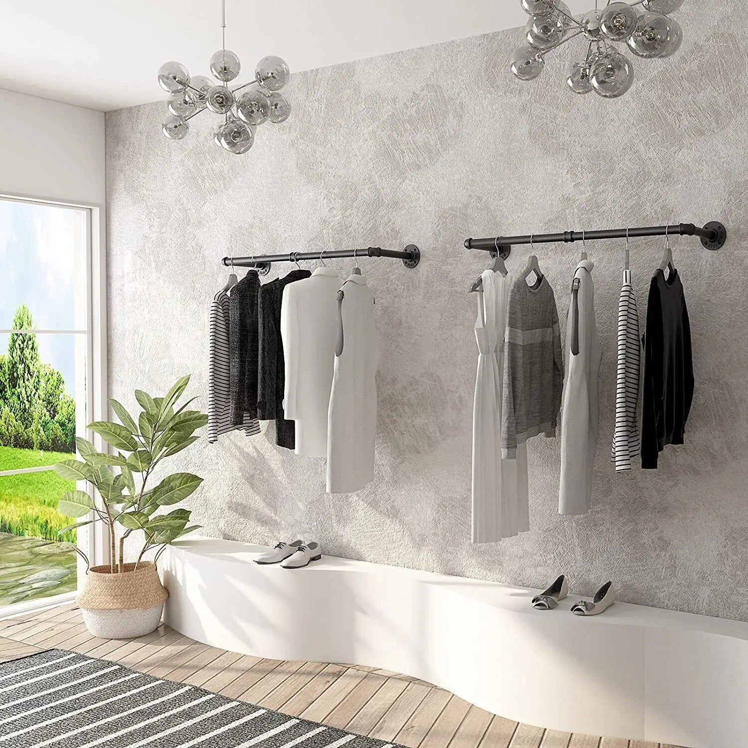 Clothes Rail Rack Wall