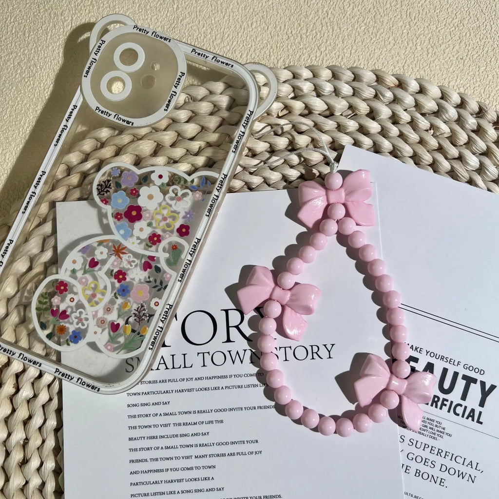 Telephone Charm Strap Beaded