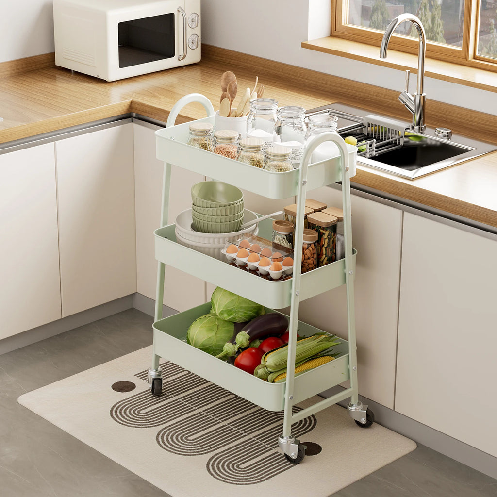 3 Tier Metal Storage Kitchen Cart