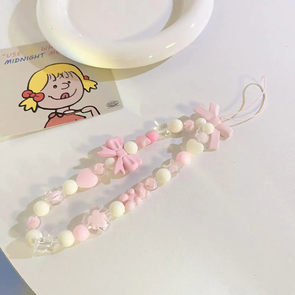 Telephone Charm Strap Beaded
