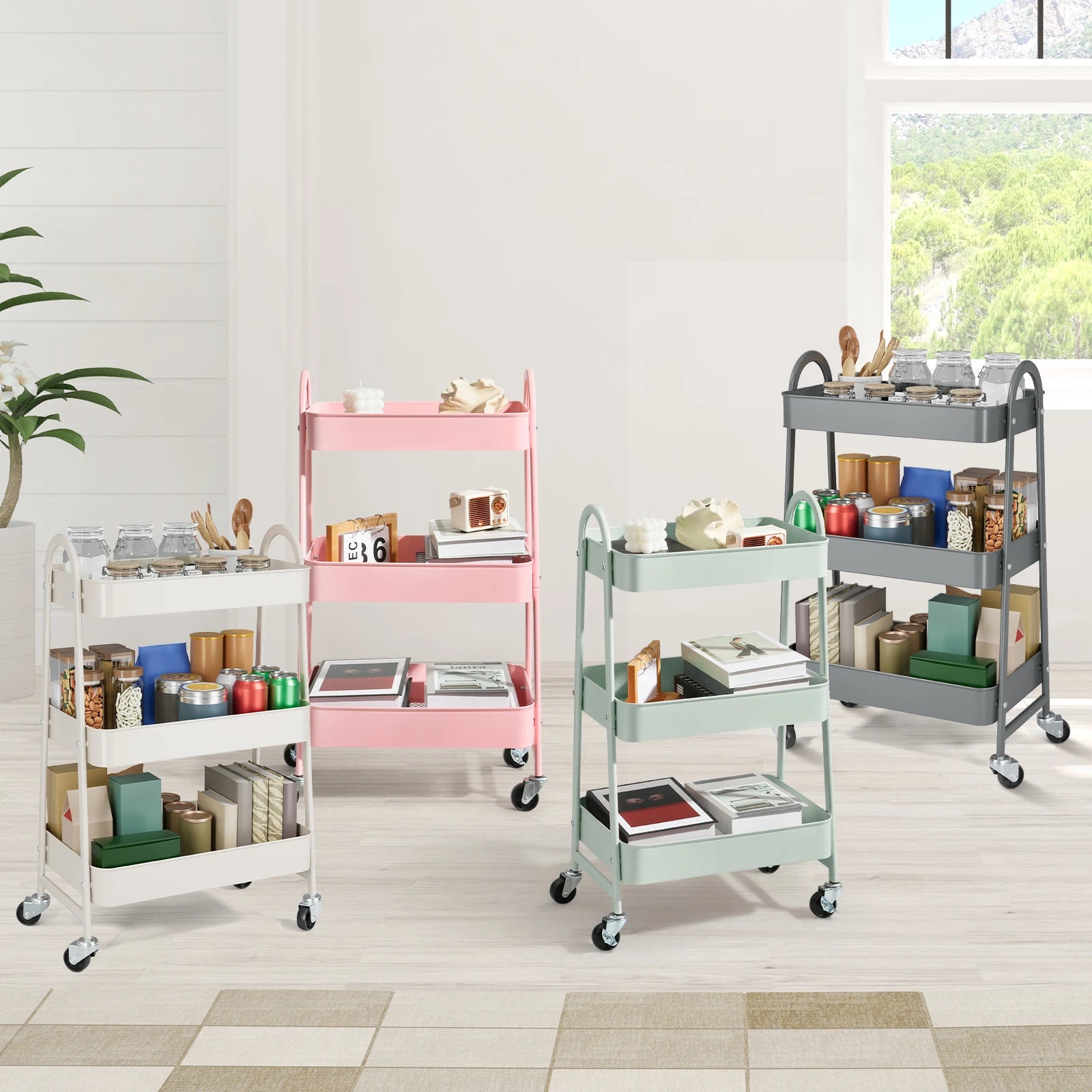 3 Tier Metal Storage Kitchen Cart