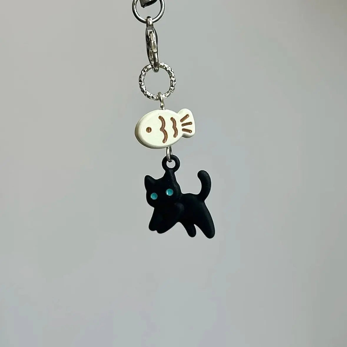 Phone Pendant Cute Black Cat
