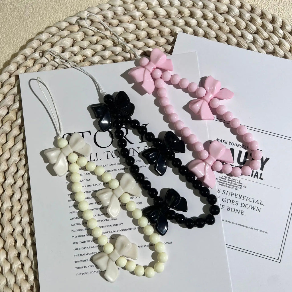 Telephone Charm Strap Beaded