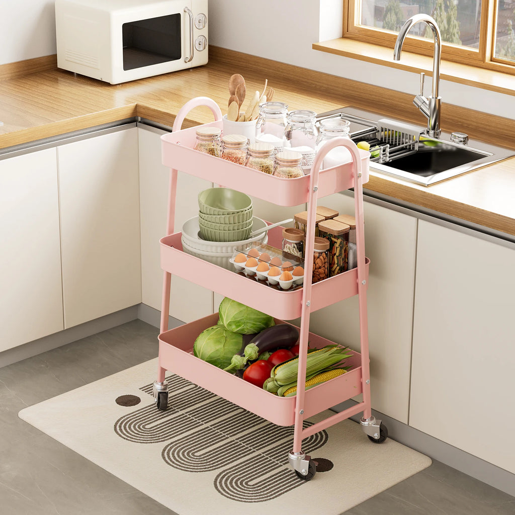3 Tier Metal Storage Kitchen Cart