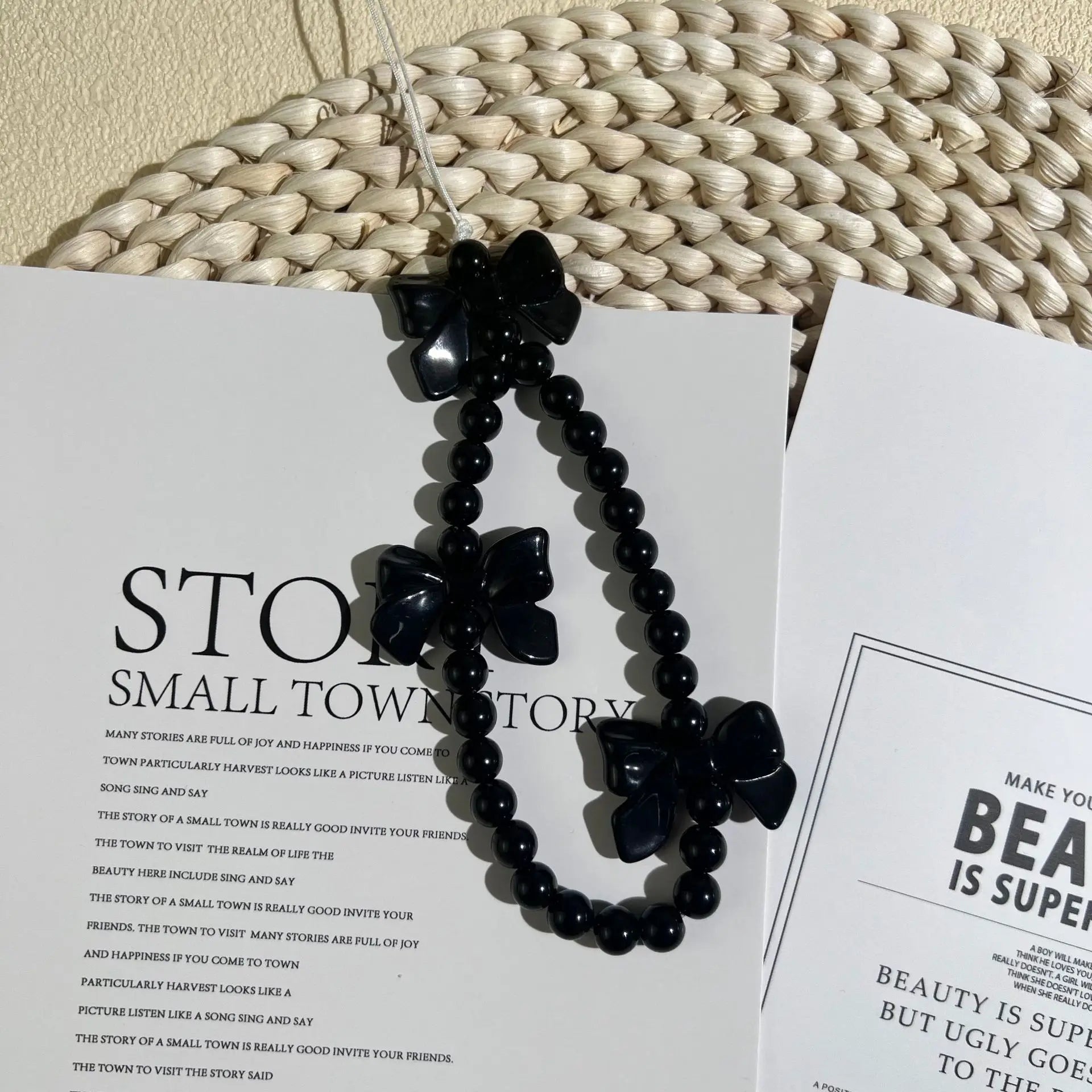 Telephone Charm Strap Beaded
