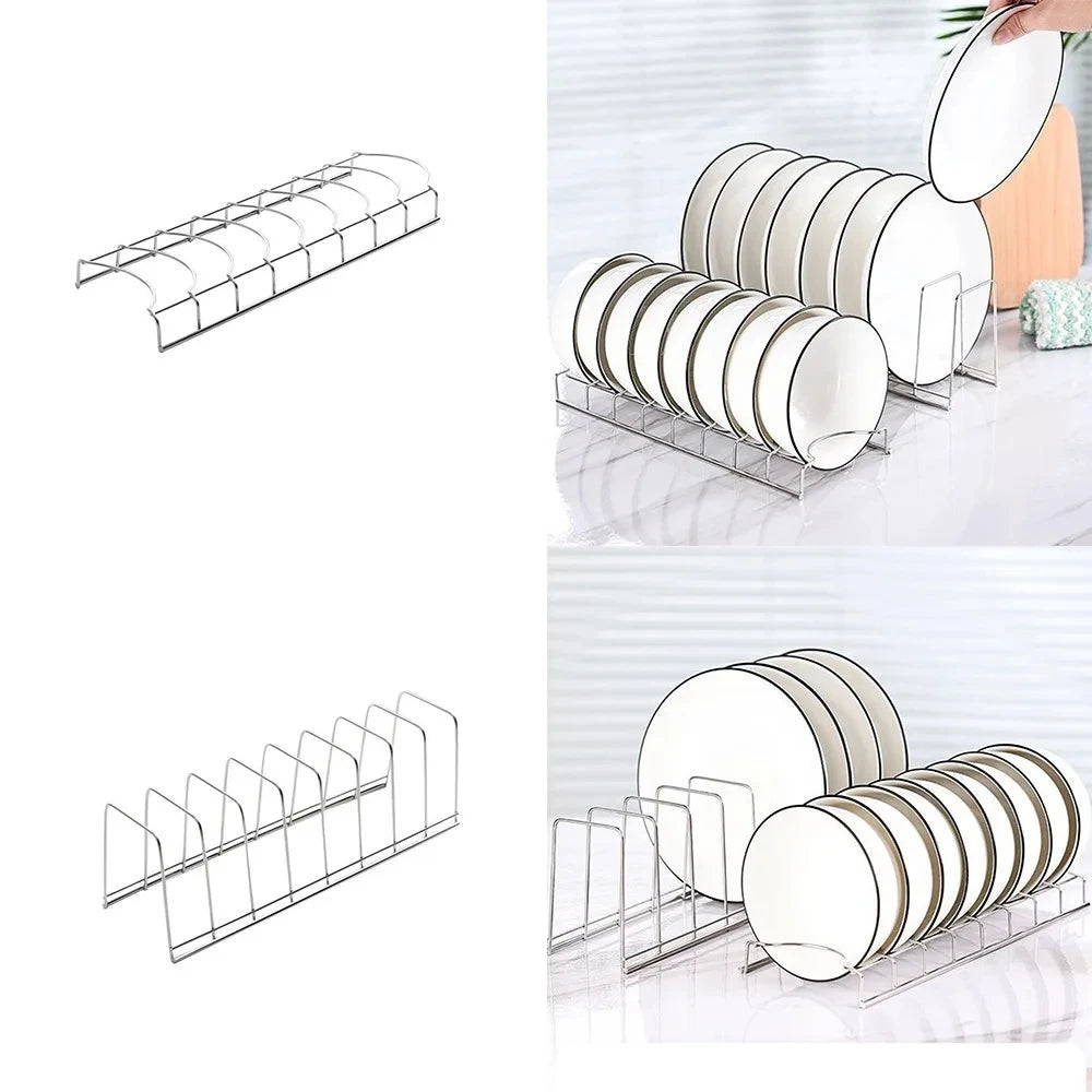 Multipurpose Silver Plates Storage Rack