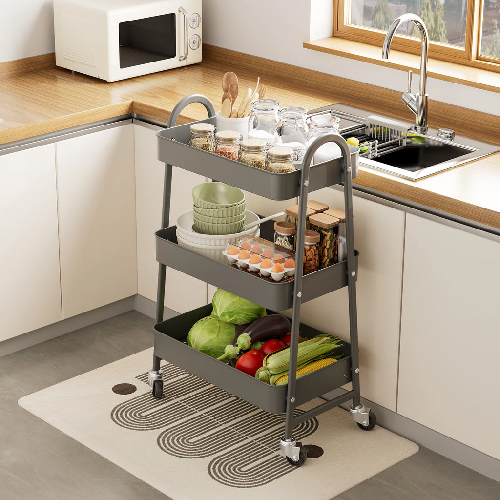 3 Tier Metal Storage Kitchen Cart